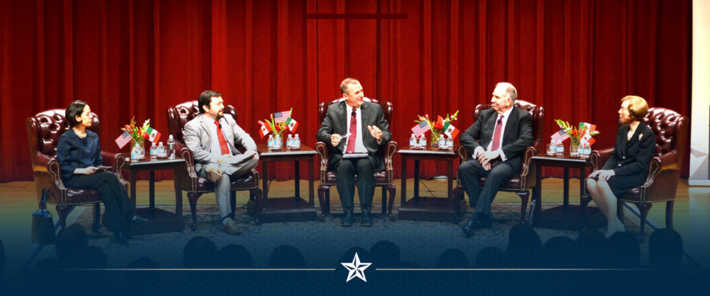 Photo of a panel discussion on NAFTA from a 2017 Mosbacher event