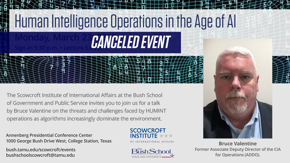 Former CIA Operative to Speak on Modern HUMINT Operations | Bruce Valentine