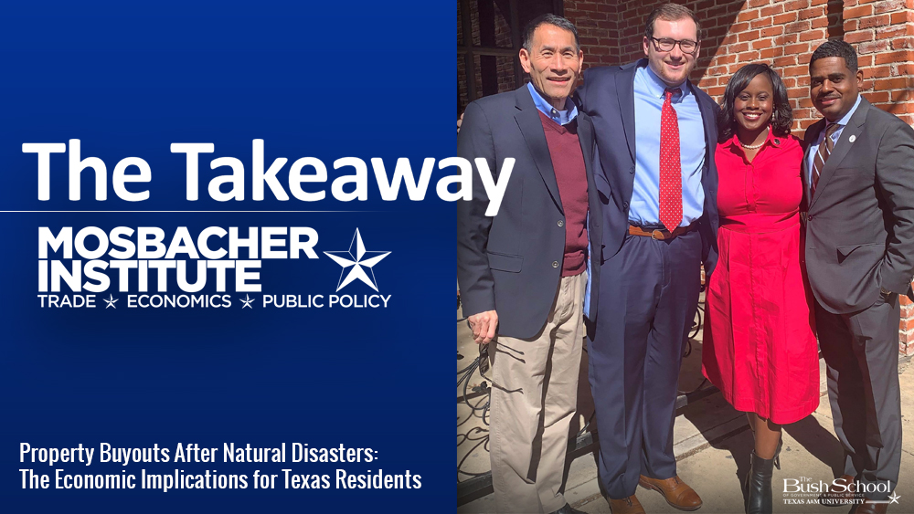 Dr. Brian Nakamura, Bush School Assistant Professor of the Practice; Michael Migaud, Bush School ’20 and Texas Lyceum Fellow; Sarah Jackson, Texas Lyceum Vice President for Fellowships; and Terry Bruner, Texas Lyceum Director