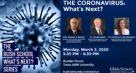 The Coronavirus: What's Next? Monday March 2 | 5:30-6:30 PM