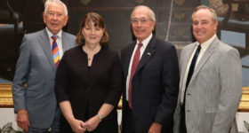 Drayton McLane, Dr. Lori Taylor, John L. Nau III, and Dean Mark Welsh
