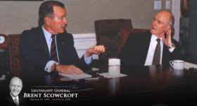 Lt. Gen. Brent Scowcroft was the former national security advisor to former President George H.W. Bush. He is the namesake of the Scowcroft Institute of International Affairs at the Bush School of Government and Public Service.