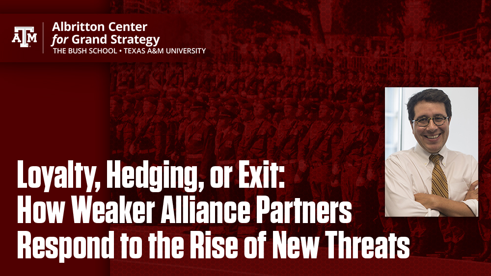 Loyalty, hedging, or exit: How weaker alliance partners respond to the rise of new threats