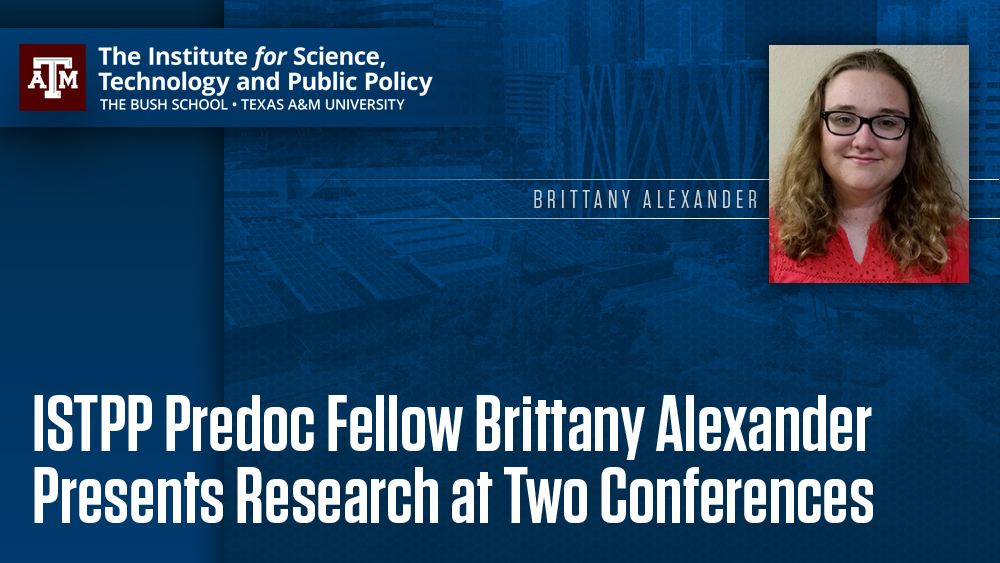 ISTPP Predoc Fellow Brittany Alexander Presents Research at Two Conferences