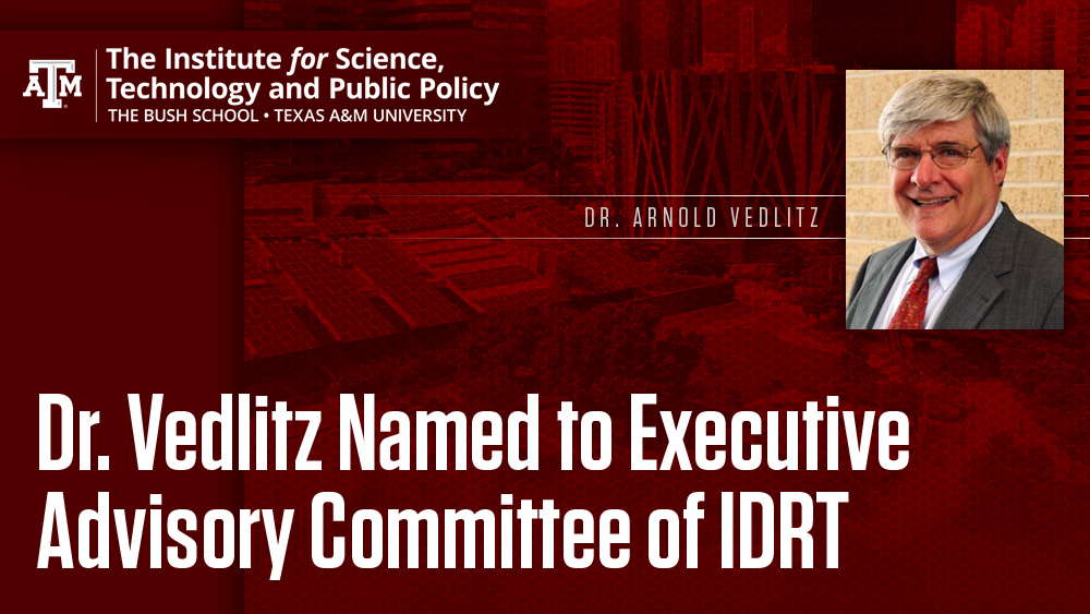 Vedlitz Named to Executive Advisory Committee of Newly Formed Institute for a Disaster Resilient Texas