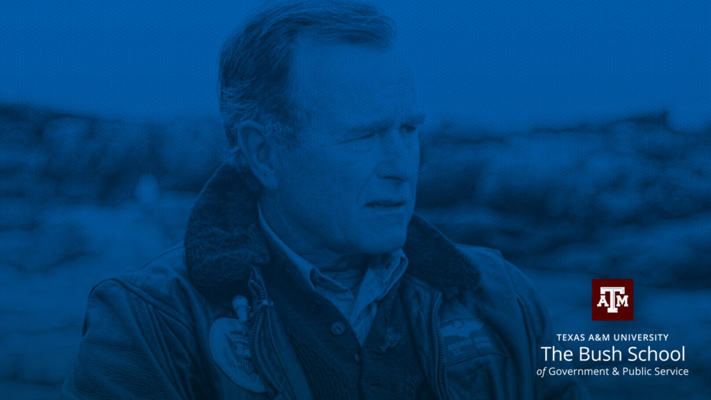 Blue tint photo of President Bush - Desktop Background