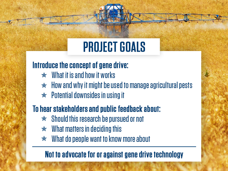List of Project Goals on a graphic
