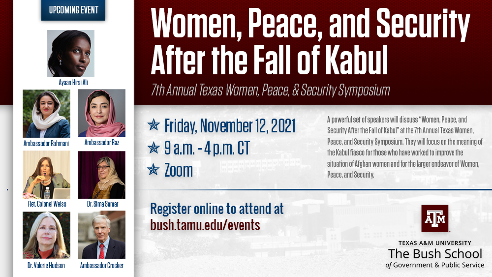 Women, Peace, and Security After the Fall of Kabul | Nov. 12 | 9 am-4 pm