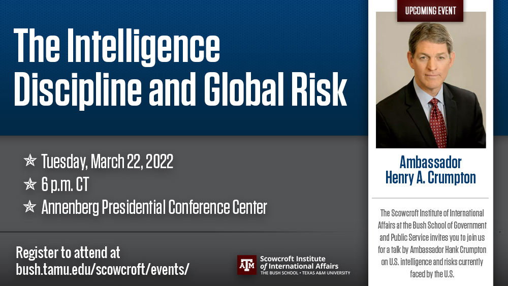Ambassador Hank Crumpton Speaks on the Intelligence Discipline and Global Risk