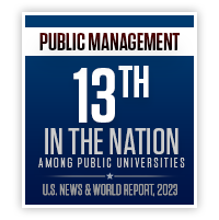 13th in the nation among public universities for Public Management and Leadership