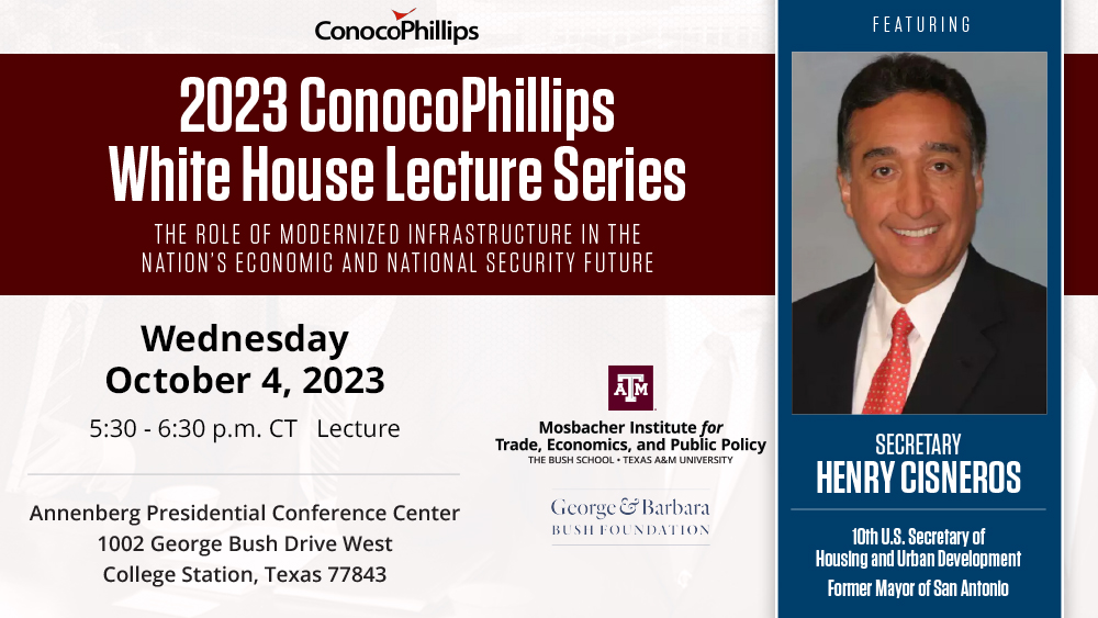 Former U.S. Secretary Henry Cisneros to Speak about the National Impact of Modernized Infrastructure