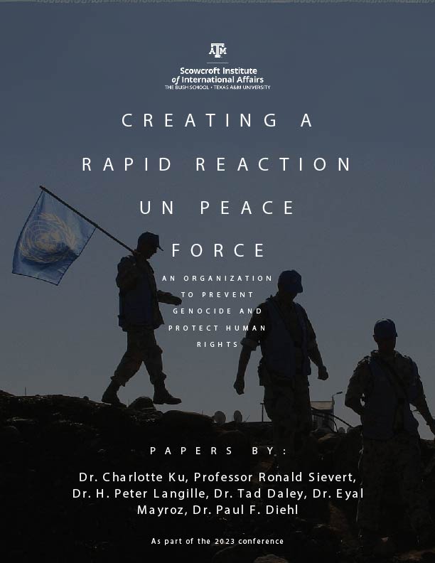 Creating a Rapid Reaction UN Force Title Image with Men walking down mountain and holding flag