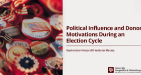 Political Influence and Donor Motivations During an Election Cycle