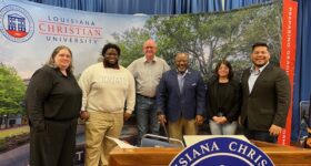 Pictured Katherine Barrow, Matthew Francis, Chair of Board of Trustees Anthony Bunting, Dr. Frank Ashley, Arianna Martinez, and Pablo Best, Ummehani Faizullabhoy not pictured *