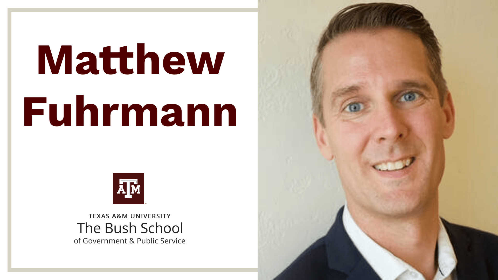 Come hear Bush School’s Matthew Fuhrmann discuss new book on deterrence