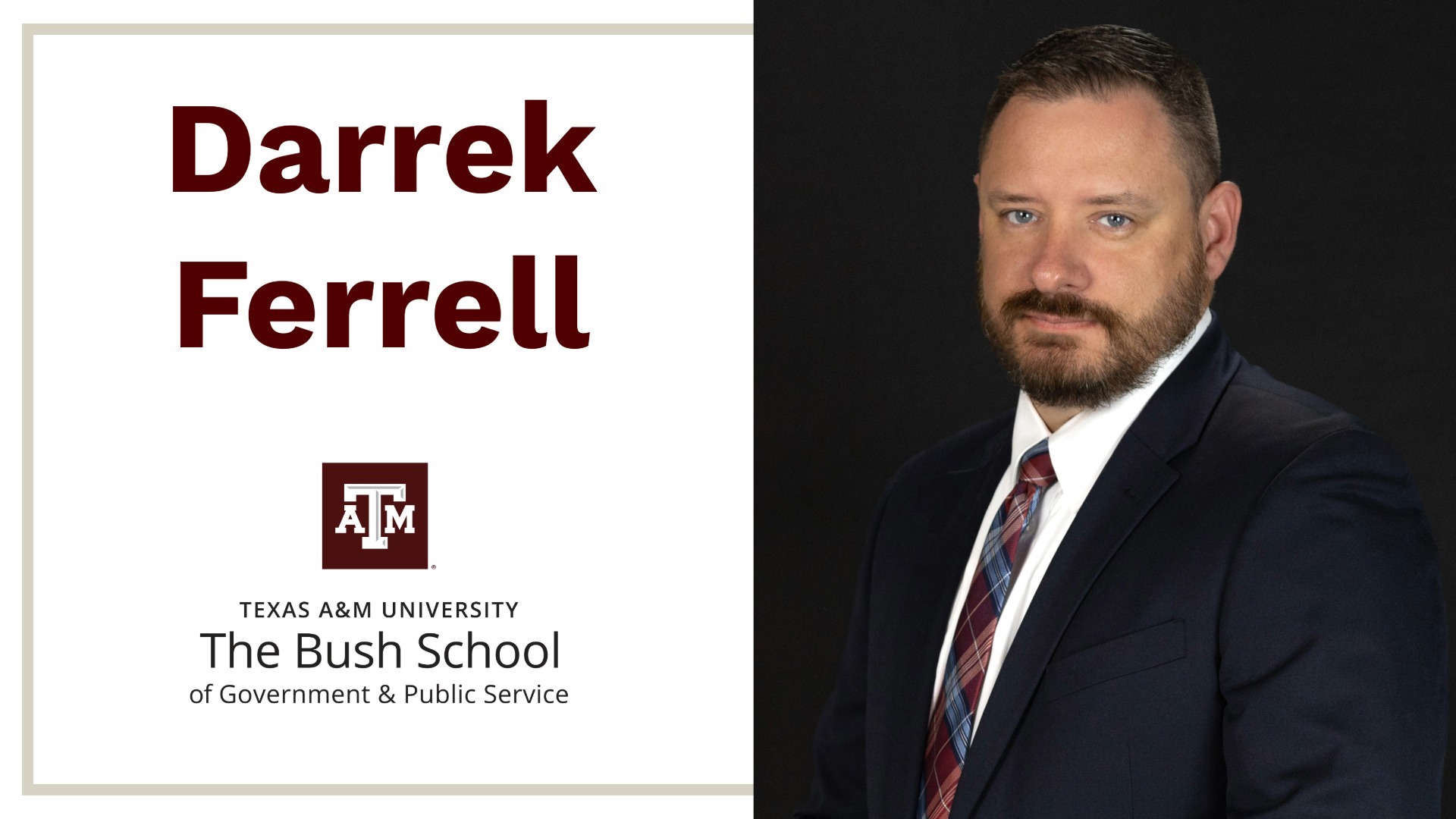 Bush School’s City and County Governance Program welcomes new director, Darrek Ferrell ’09, ’11